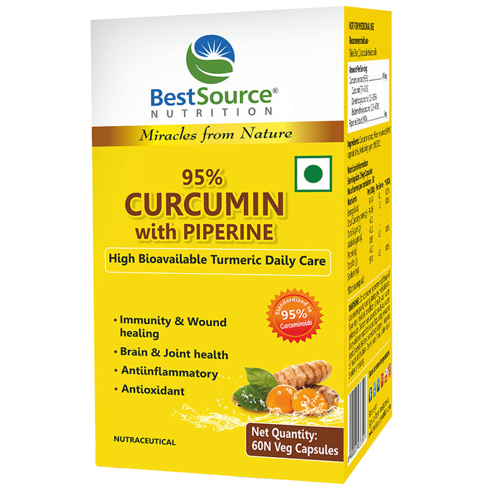 BestSource Nutrition 95% Curcumin with Piperine Veg Capsule