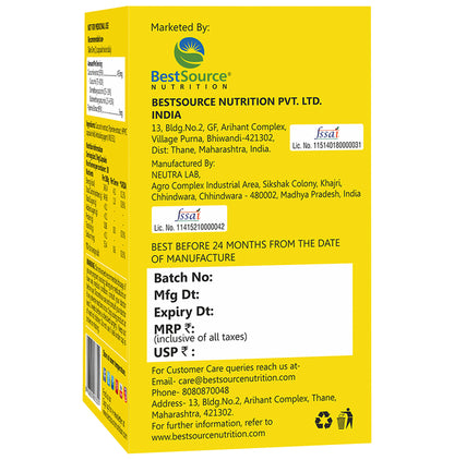 BestSource Nutrition 95% Curcumin with Piperine Veg Capsule