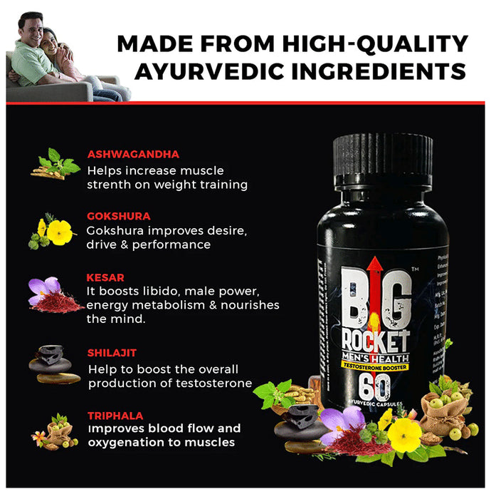 Big Rocket Man's Health Testosterone Booster Ayurvedic Capsule