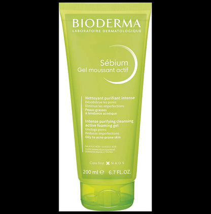 Bioderma Sebium Gel Moussant Actif cleanser with Salicylic & Glycolic acid for Acne Prone, Oily Skin Gel - Classic Derma