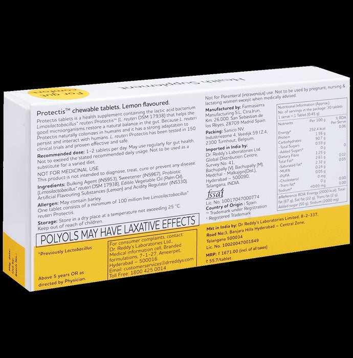 Biogaia Protectis Probiotic Chewable Tablet for Gut Health | Flavour Lemon