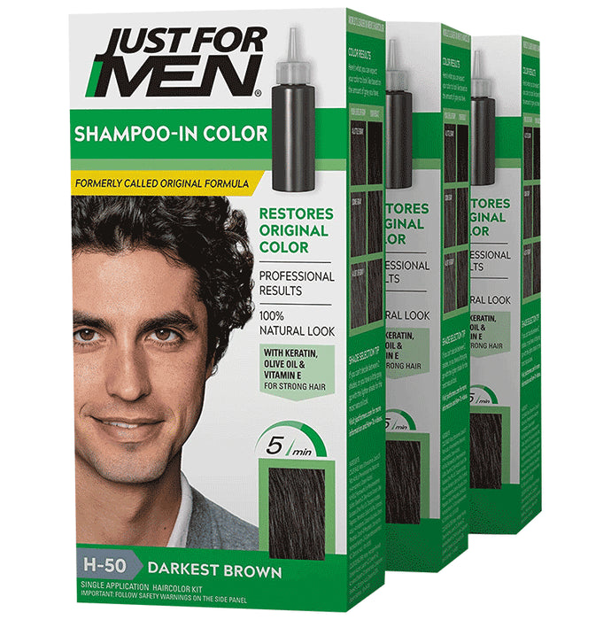 Just for Men Shampoo-In Color H-50 Mens Hair Dye - Classic Derma