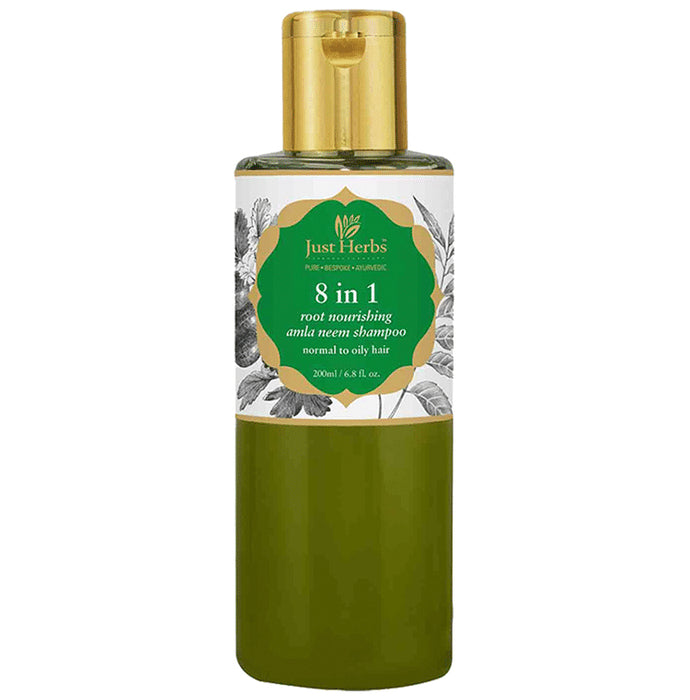 Just Herbs 8 in 1 Root Nourishing Amla Neem Shampoo - Classic Derma