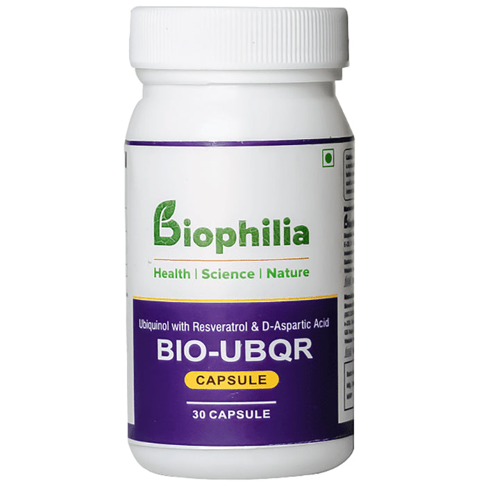 Biophilia Bio-Ubqr | With Resveratrol & D-aspartic Acid for Energy, Stamina & Heart Health | Capsule - Classic Derma