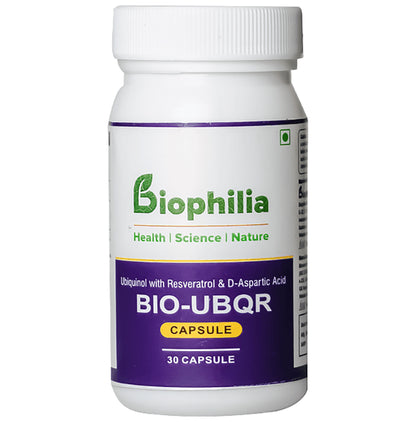 Biophilia Bio-Ubqr | With Resveratrol & D-aspartic Acid for Energy, Stamina & Heart Health | Capsule - Classic Derma