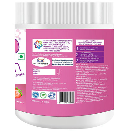 Pro360 Slim Protein with CLA & Garcinia for Nutrition | Sugar Free | Flavour Strawberry
