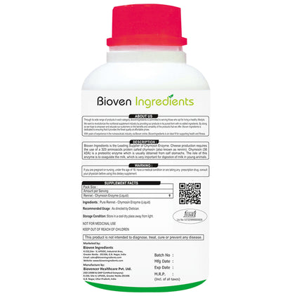 Bioven Ingredients Rannet-Chymosin Enzyme Liquid