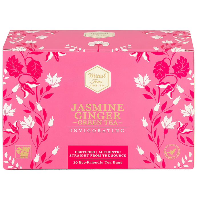 Mittal Teas Jasmine Ginger Green Tea Bags (20 Each) - Classic Derma