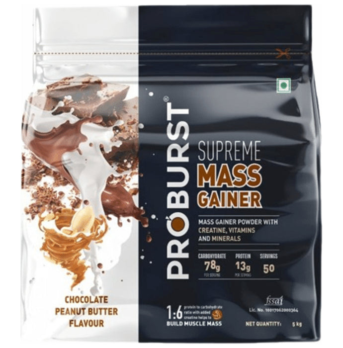 Proburst Supreme Mass Gainer Powder Chocolate Peanut Butter - Classic Derma