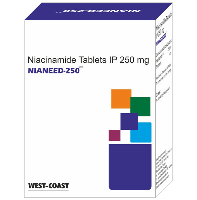 West-Coast Nianeed 250 Niacinamide (B3) Tablet for Blood Circulation, Control Inflammation, Regulates Oil Glands, Builds Imunity & keratin for Skin Health - Classic Derma