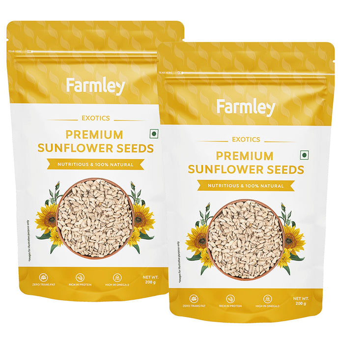 Farmley Exotics Premium Sunflower Seeds (200gm Each) - Classic Derma