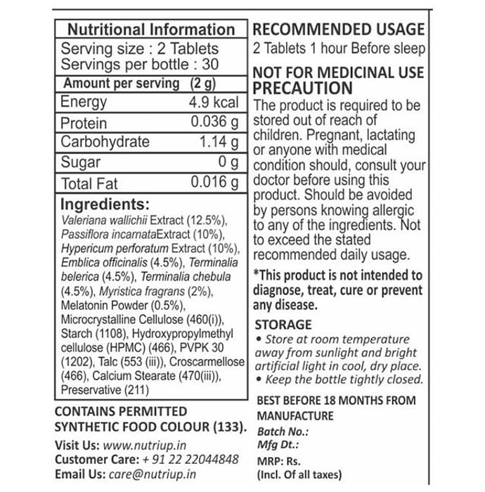 Nutriup Sleep Eaze Tablet