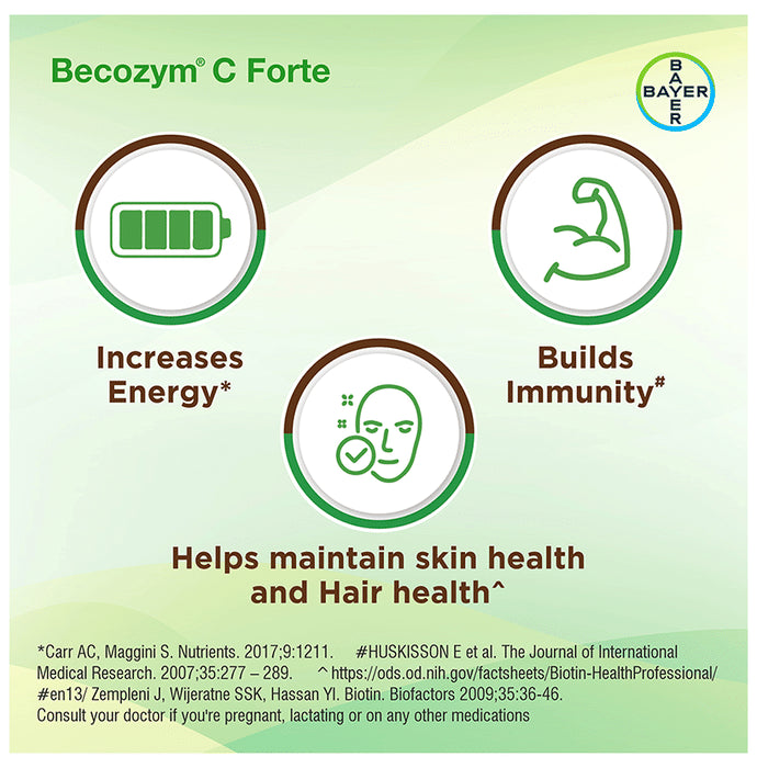 Becozym C Forte Tablet with Biotin, Vitamin C & B Complex