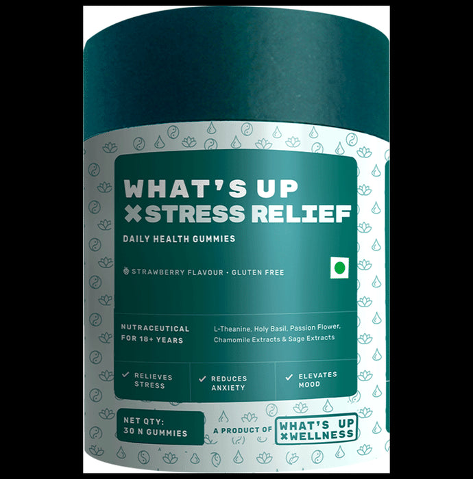 What's Up Wellness Stress Relief Gummies (30 Each) Strawberry - Classic Derma