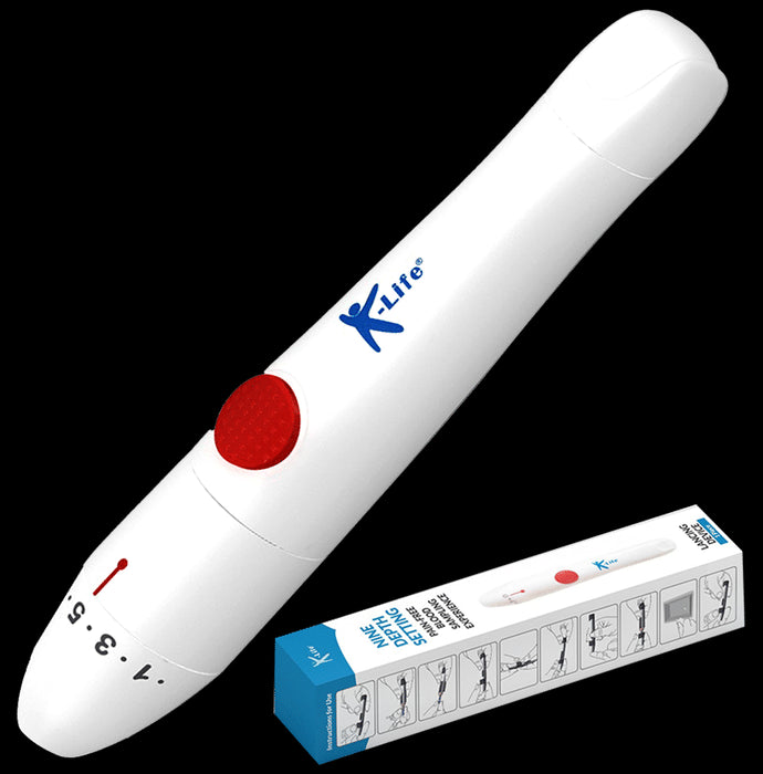 K-Life Adjustable Painless Glucometer Blood Lancet Pen Device - Classic Derma