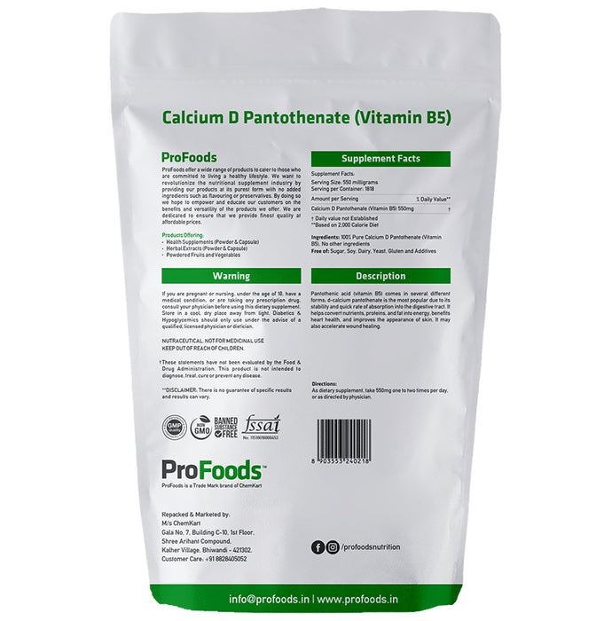 ProFoods Calcium-D-Pantothenate (Vitamin - B5)