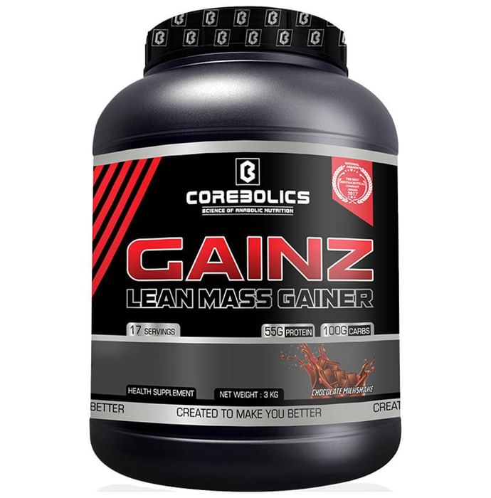 Corebolics Gainz Lean Mass Gainer Chocolate Milkshake - Classic Derma