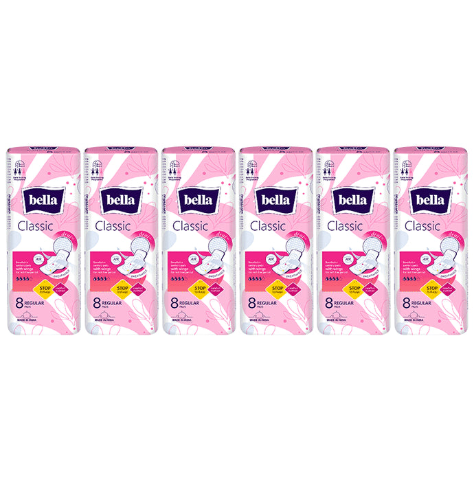 Bella Regular Drai Wings Sanitary Pads (8 Each) - Classic Derma