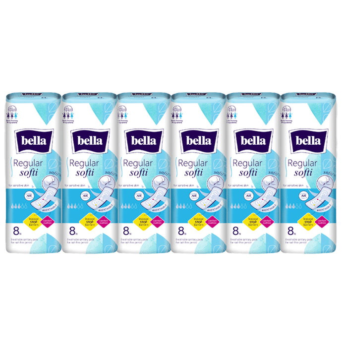 Bella Regular Softi Sanitary Pads (8 Each) - Classic Derma