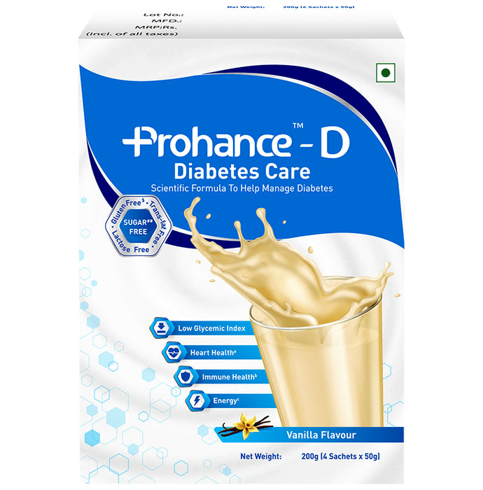 Prohance -D Nutritional Supplement for Diabetes Care | Flavour Vanilla - Classic Derma