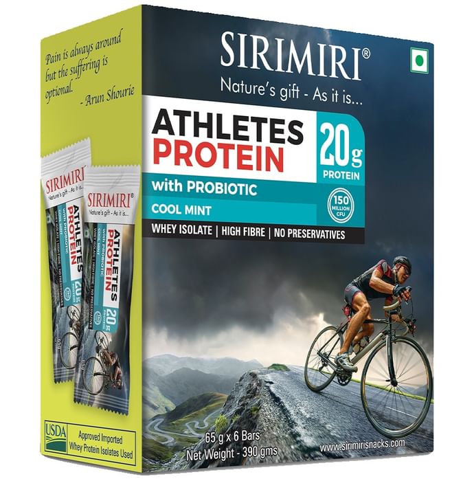 Sirimiri Athletes Protein with Probiotcs (65gm Each) Cool Mint - Classic Derma