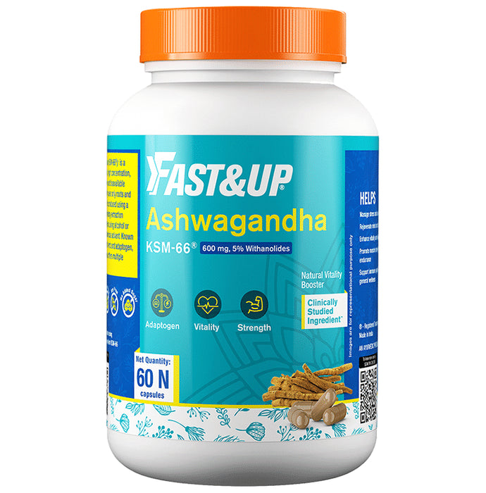 Fast&Up Ashwagandha KSM 66 Tablet | Natural Vitality Booster Capsule - Classic Derma