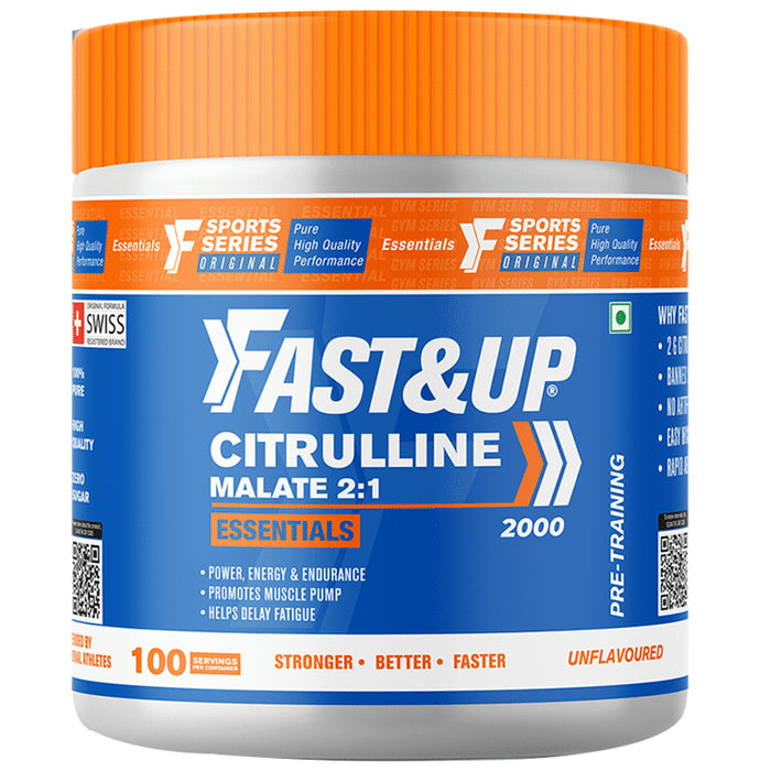 Fast&Up Citrulline Malate Essentials for Muscles, Endurance & Fatigue Reduction | Unflavoured - Classic Derma