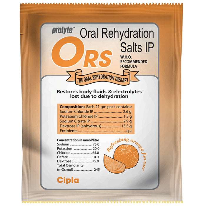 Prolyte ORS for Restoring Body Fluids & Electrolytes | Flavour Powder Refreshing Orange - Classic Derma