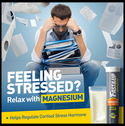 Fast&Up Magnesio with Magnesium & Zinc for Muscle Health | Flavour Lemon and Lime Effervescent Tablet
