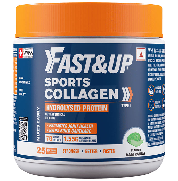 Fast&Up Sports Collagen Hydrolysed Protein Promotes Joint Health and Build Cartilage Powder Aam Panna - Classic Derma