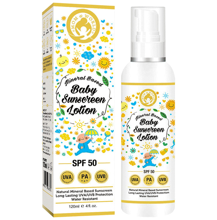 Mom & World Mineral Based Baby Sunscreen Lotion SPF 50 - Classic Derma