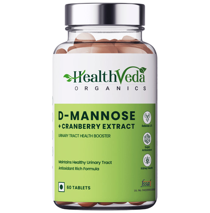 Health Veda Organics D-Mannose + Cranberry Extract Veg Tablet - Classic Derma