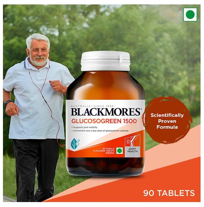 Blackmores Glucosogreen 1500 with Glucosamine Sulphate | Tablet for Joint Mobility | Flavour Vanilla