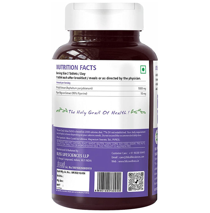 Bliss Welness Male Health Shilajit Vitality Booster Veg Tablet