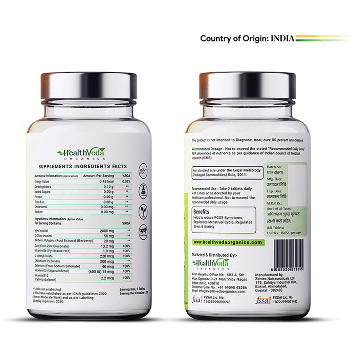 Health Veda Organics PCOS Multivitamin Veg Tablet