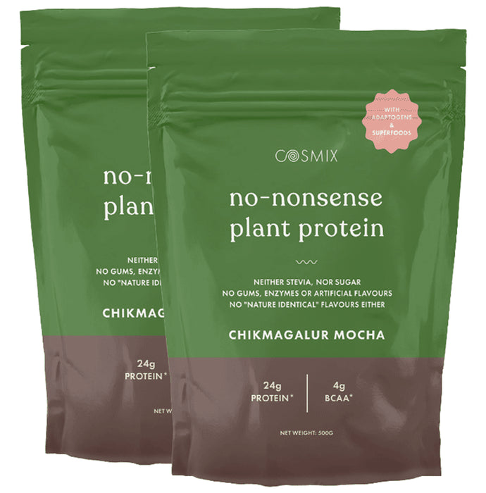 Cosmix No-Nonsense Plant Protein (500gm Each) Chikmagalur Mocha - Classic Derma