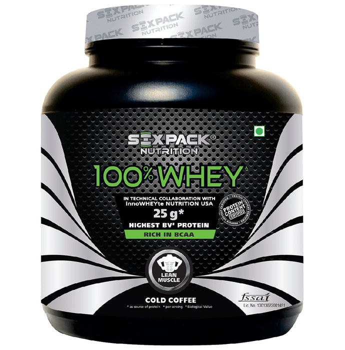 Sixpack Nutrition 100% Whey Protein Powder Cold Coffee - Classic Derma