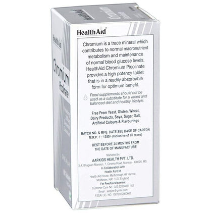 Healthaid Chromium Picolinate 1800mcg Tablet