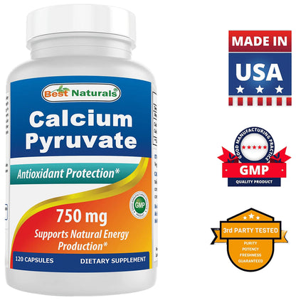 Best Naturals Calcium Pyruvate 750mg Capsule (120 Each)