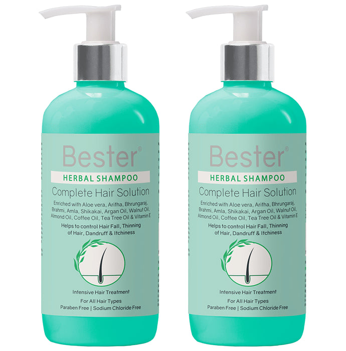 Bester Herbal Shampoo Complete Hair Soution (300ml Each) - Classic Derma
