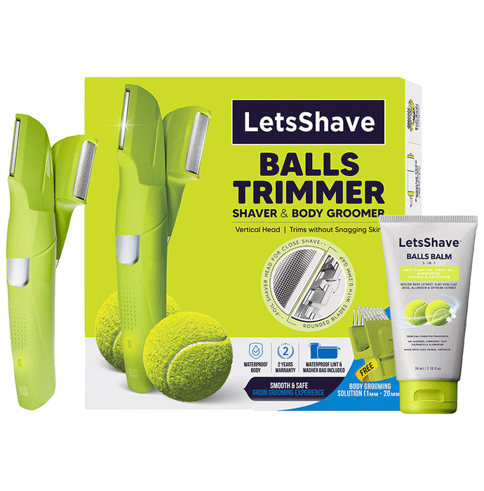 LetsShave Balls Trimmer With Balls Balm Kit - Classic Derma