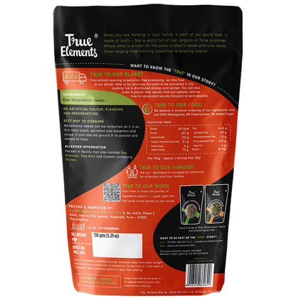 True Elements Combo Pack of Raw Pumpkin Seeds, Raw Sunflower Seeds, Raw Watermelon Seeds & Raw Chia Seeds for Great Gigestive Health (150gm Each)