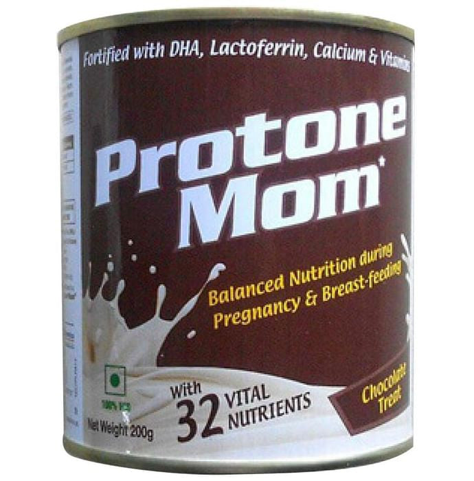 Protone Mom with DHA, Calcium & Vitamins | For Pregnancy & Lactation | Flavour Powder Chocolate - Classic Derma