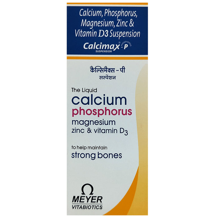 Calcimax P Suspension with Calcium, Magnesium Zinc & Vitamin D3 | For Strong Bones | Advanced Vitamin & Mineral Formula - Classic Derma