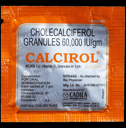 Calcirol 60K IU Cholecalciferol Sachet | For Bone Health