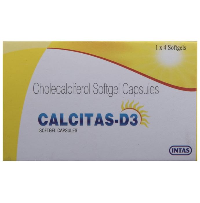 Calcitas  D3 Soft Gelatin Capsule from Intas for Bone, Joint and Muscle Care
