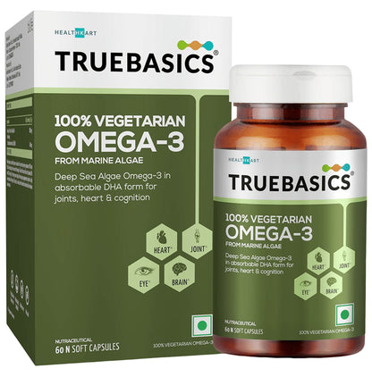 TrueBasics 100% Vegetarian Omega 3 Soft Capsule - Classic Derma