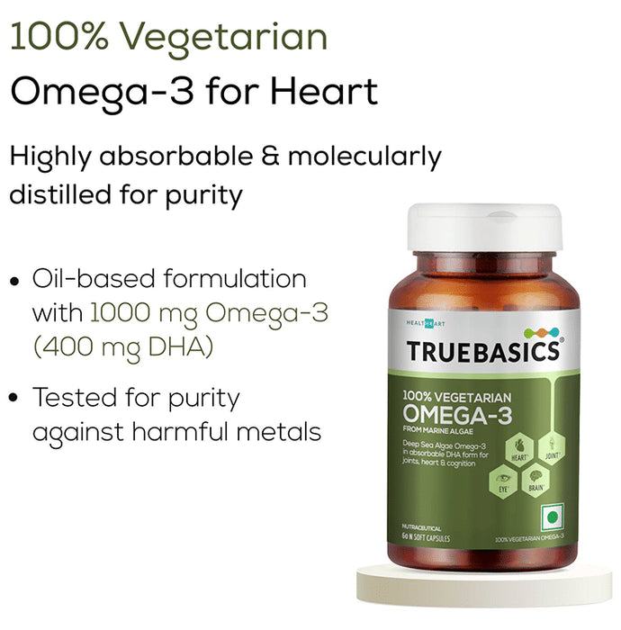TrueBasics 100% Vegetarian Omega 3 Soft Capsule