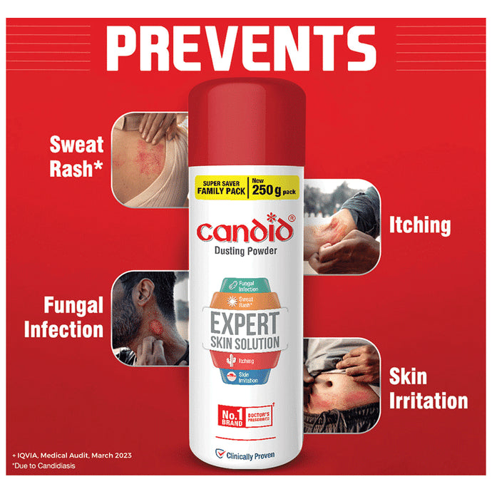 Candid Dusting Powder | Derma Care | Clinically Proven | For Fungal Infection, Sweat Rash, Skin Irritation & Itching