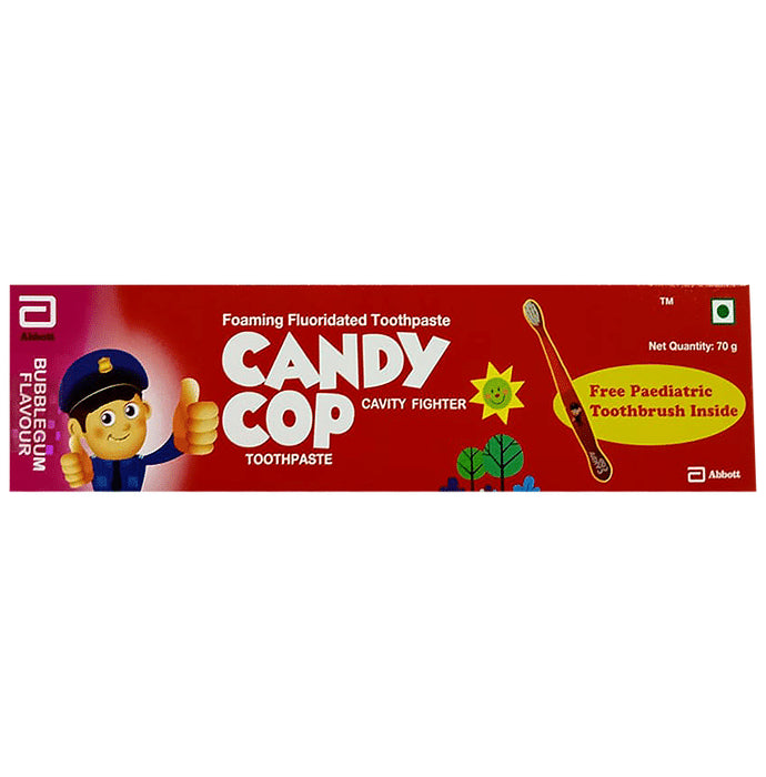 Candy Cop Foaming Fluoridated Toothpaste Bubblegum with Paediatric Toothbrush Inside Free - Classic Derma